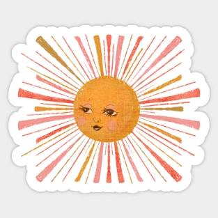 Retro Sunshine cute face Sticker